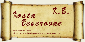 Kosta Beserovac vizit kartica